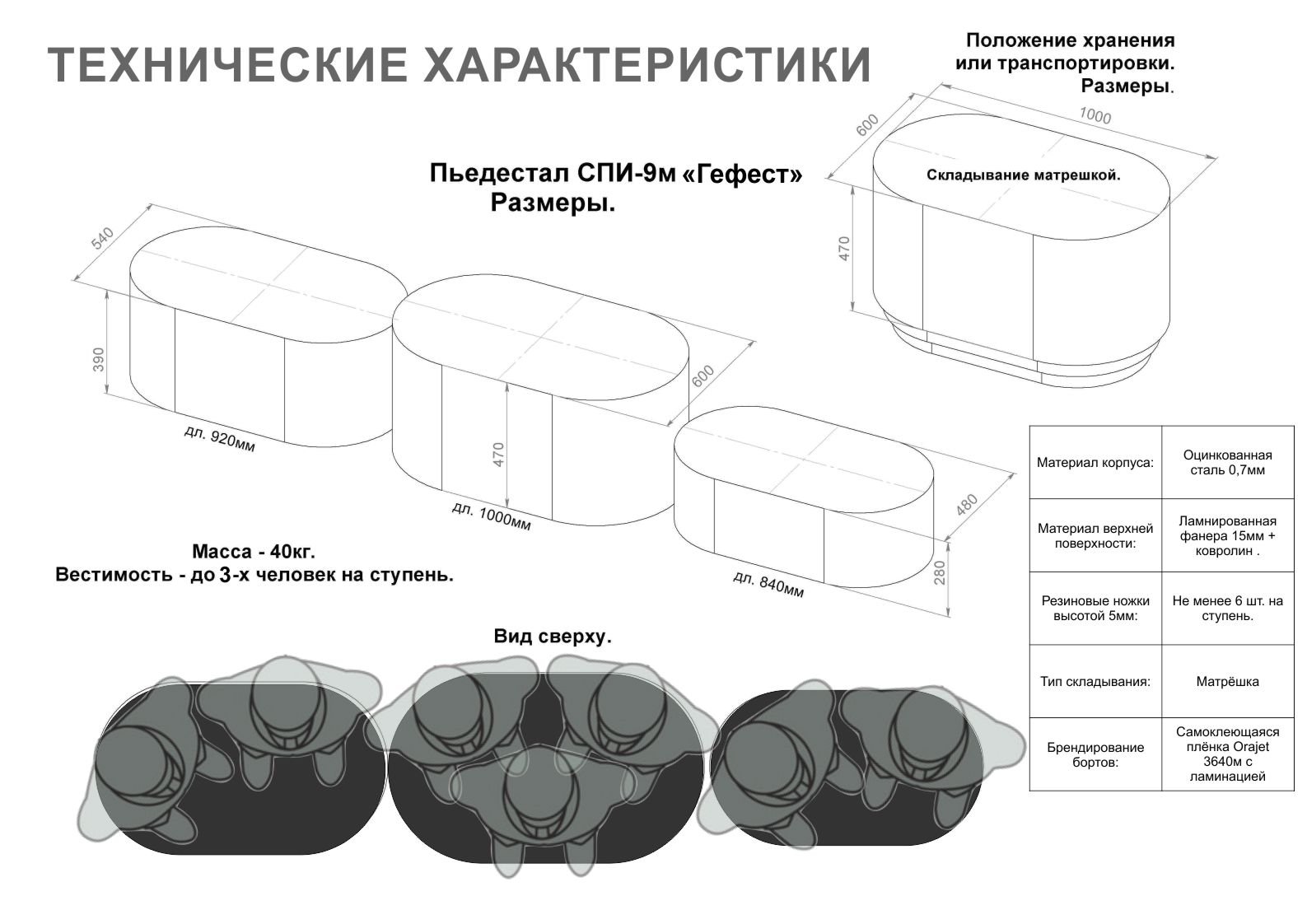 Пьедестал почета чертеж